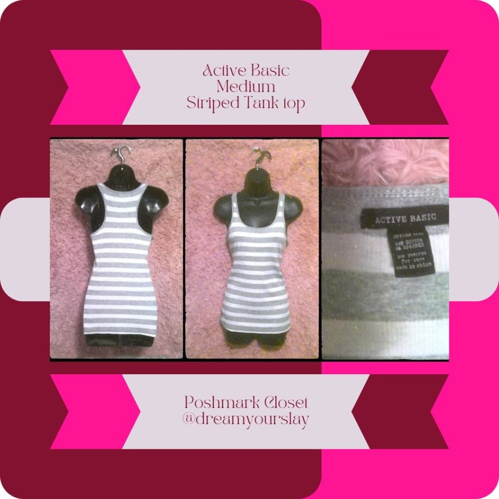 Active Basic Striped Tank Top